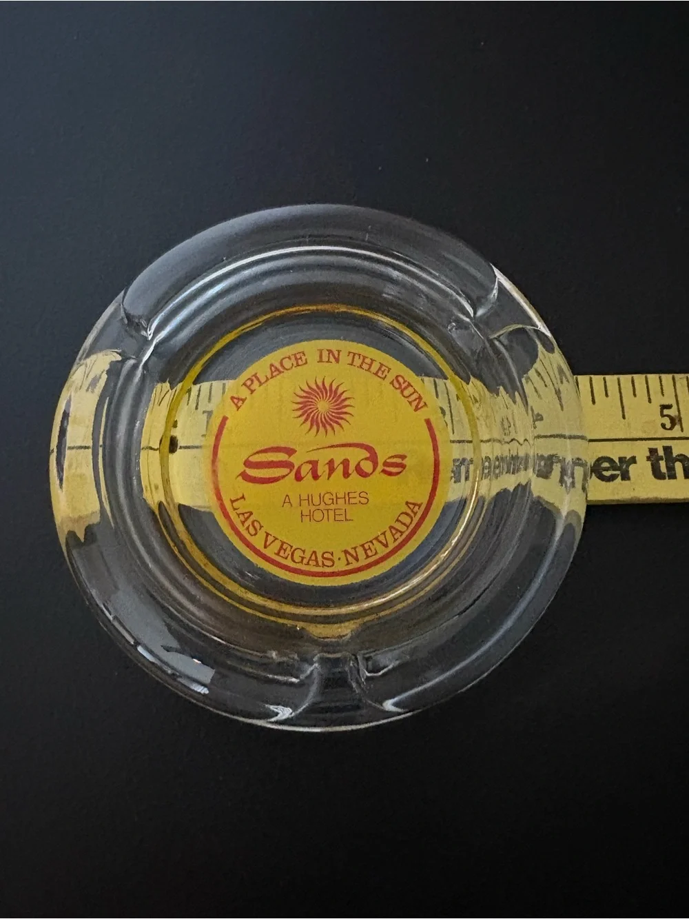 Sands Hotel LasVegas Vintage Glass Ashtray Rat Pack Era 1960’s Casino Tobacciana